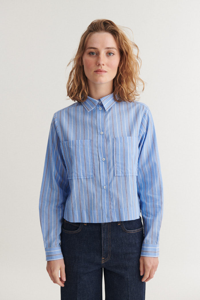 basic-apparel-siba-shirt-damen-bluse-cropped-gestreift image 1