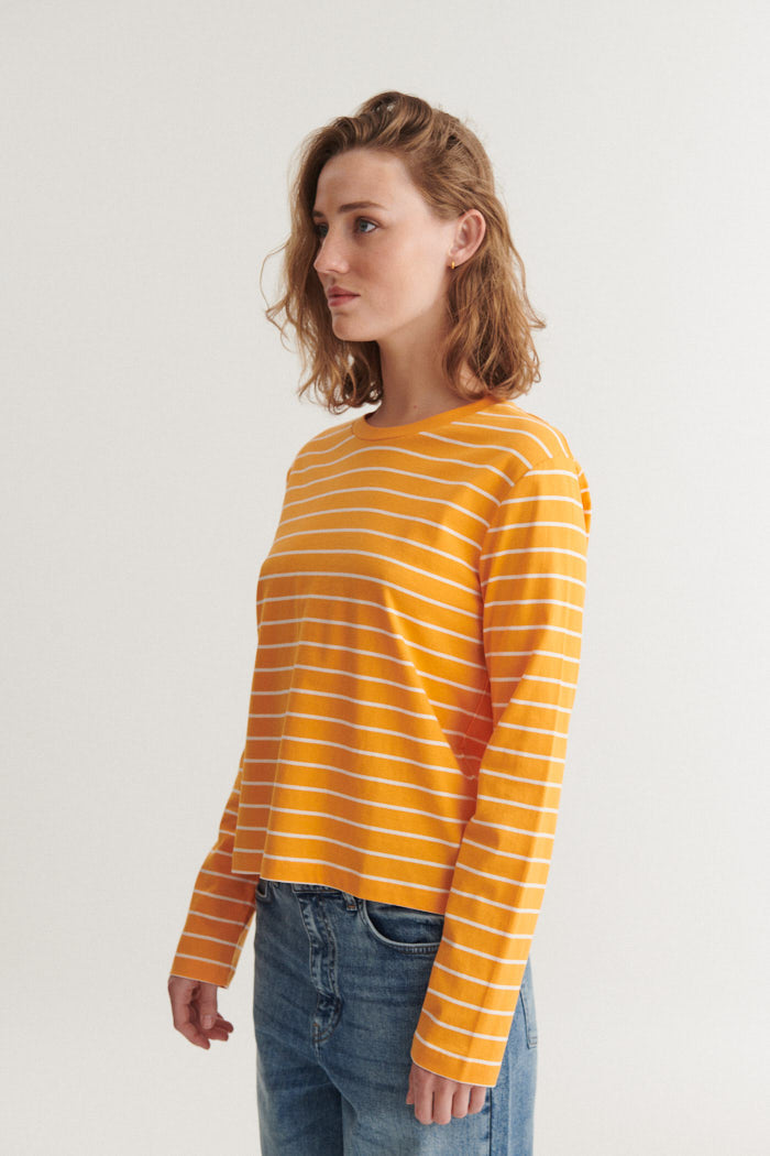 basic-apparel-raja-ls-stripe-tee-langarmshirt-abricot-gestreift image 2