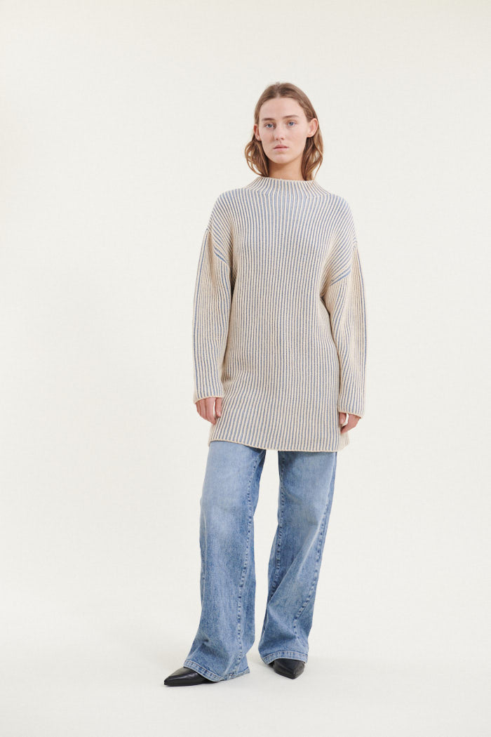 basic-apparel-winie-long-kleid-windward-blue-bio-baumwolle image 3