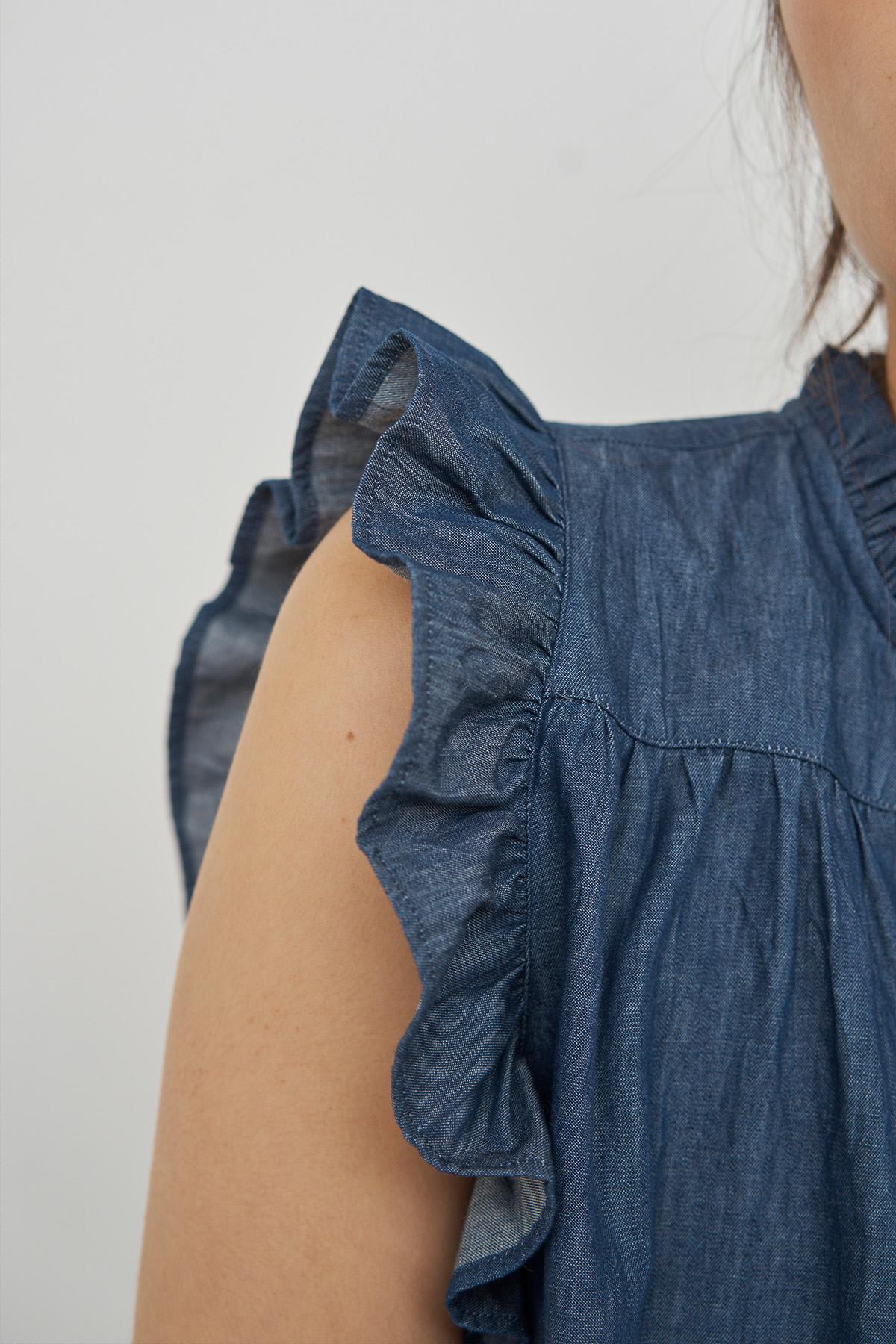 care-by-me-joy-top-denim-oberteil-dunkelblau-bio-baumwolle image 8