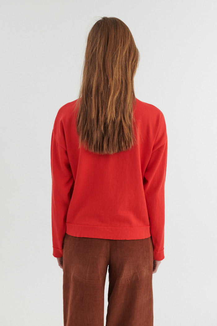 basic-apparel-kari-o-neck-pullover-rot-bio-baumwolle image 4