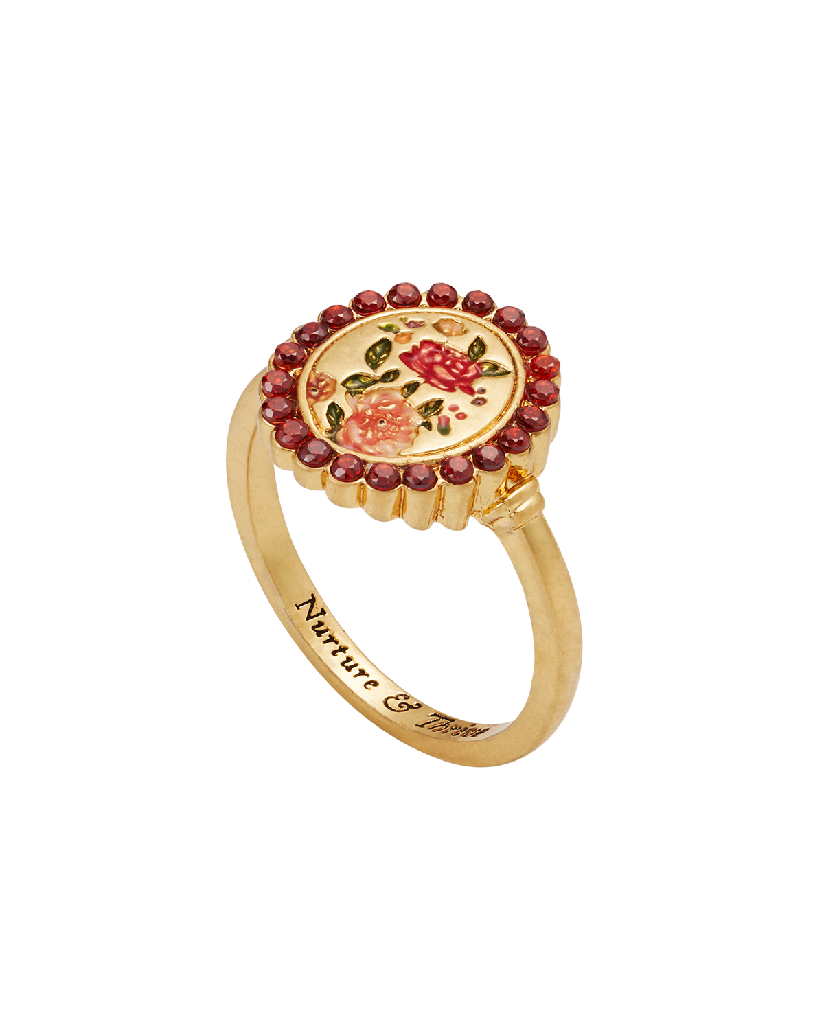 fable-england-eve-floral-ring-gold-granat-gr-e-s image 1