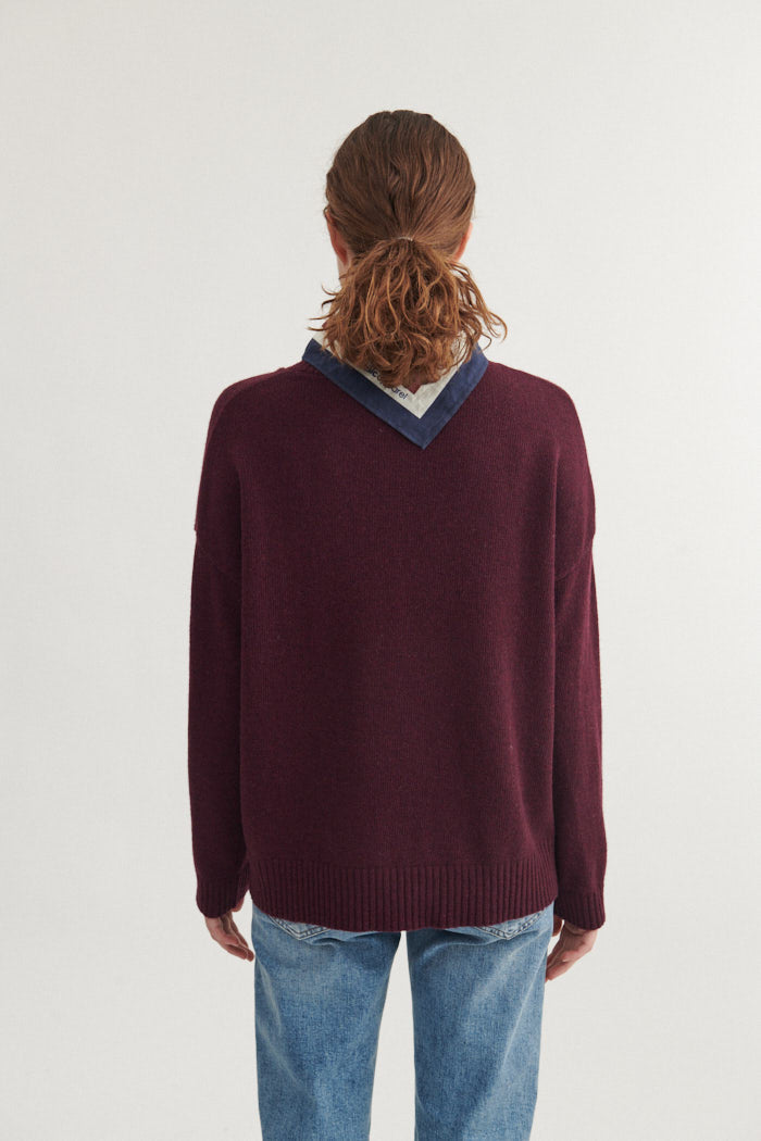 basic-apparel-lise-o-neck-strickpullover-bordeaux-truffle image 3