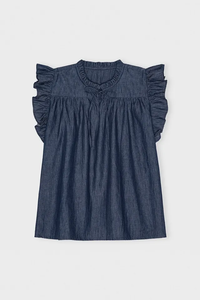care-by-me-joy-top-denim-oberteil-dunkelblau-bio-baumwolle image 1