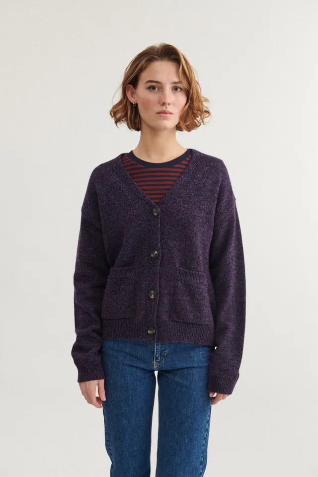 basic-apparel-lily-pocket-cardigan-bordeaux-wollmix-taschen image 1