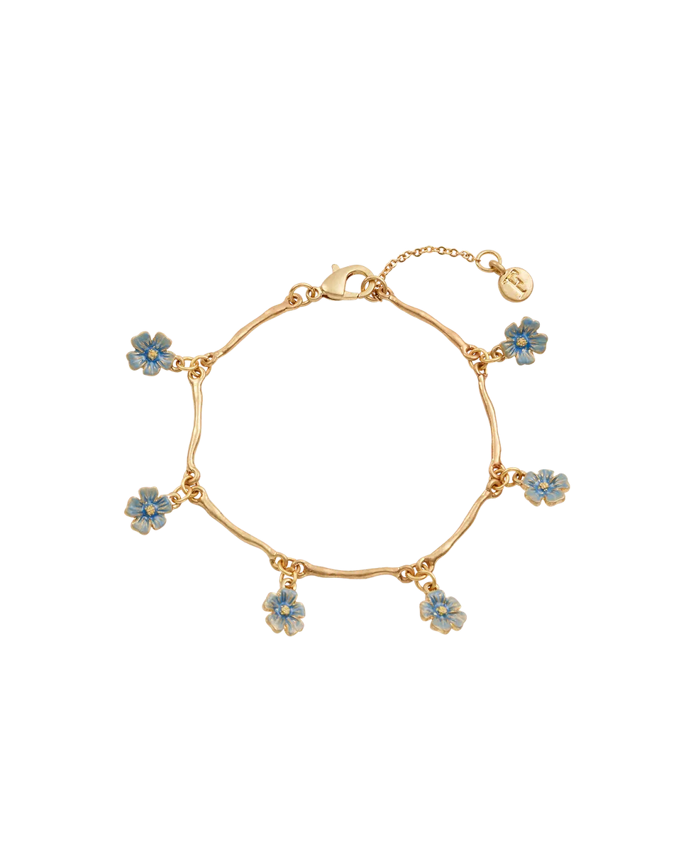 fable-england-jewellery-forget-me-not-armband-blumen-gold image 1