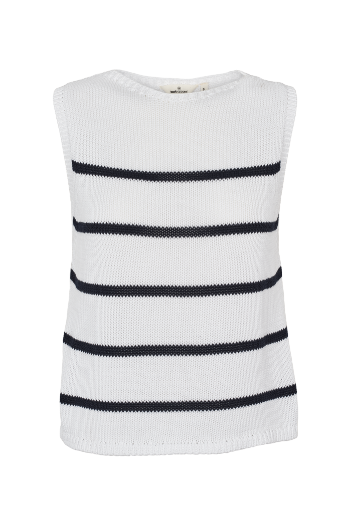 basic-apparel-cia-vest-strickweste-white-navy-bio-baumwolle image 1