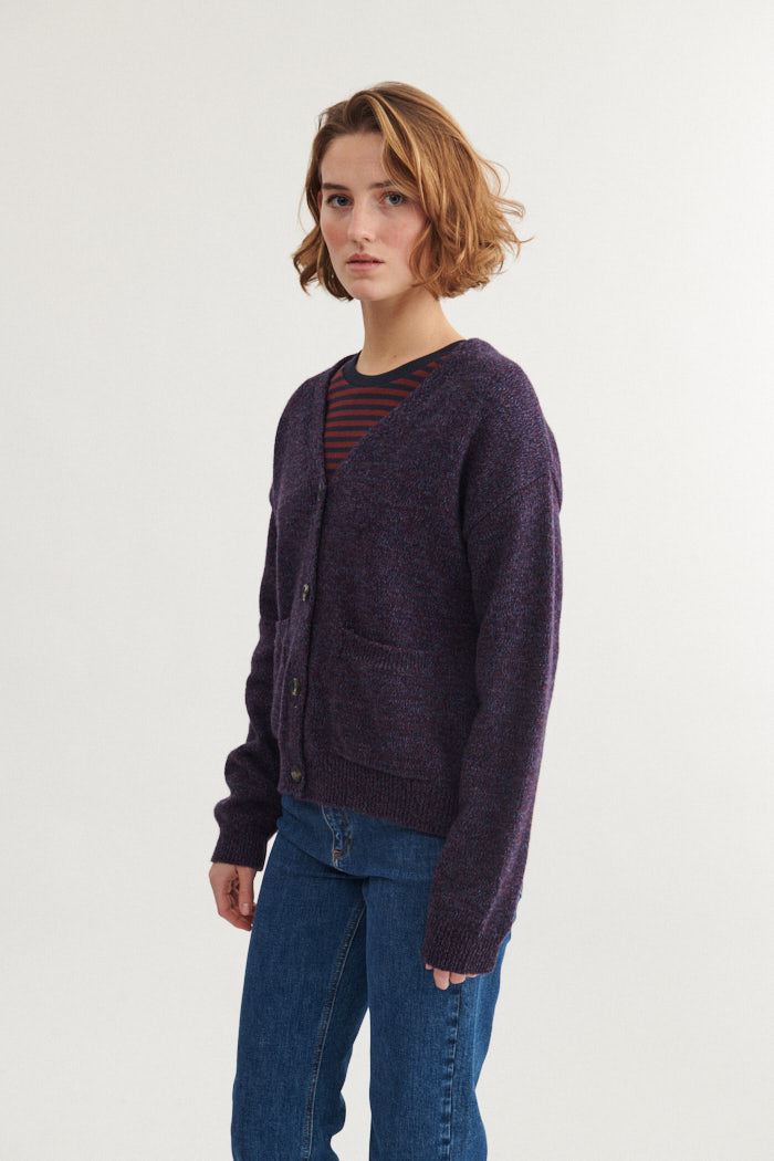 basic-apparel-lily-pocket-cardigan-bordeaux-wollmix-taschen image 2