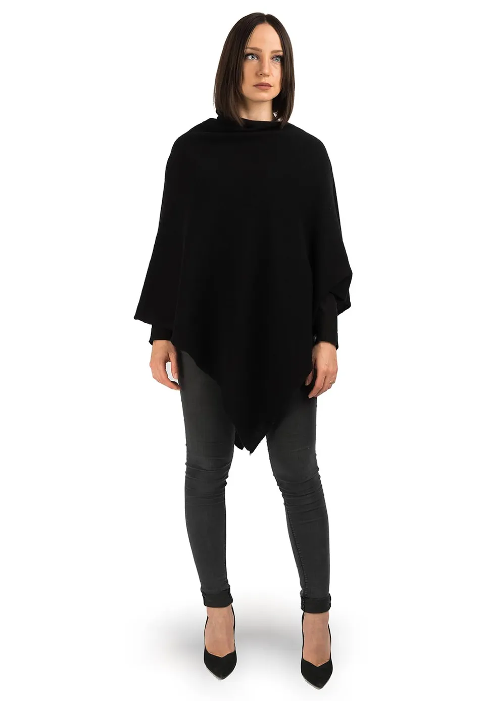 dalle-piane-poncho-leicht-100-kaschmir-poncho-schwarz image 1