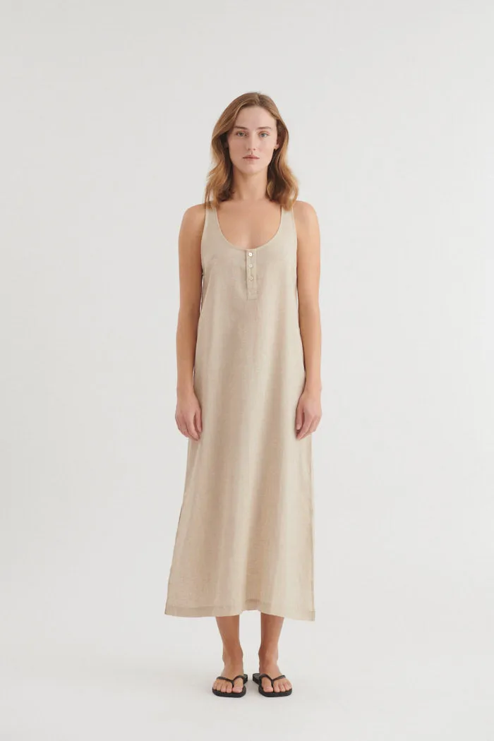 basic-apparel-carina-tank-dress-kleid-natural-melange-leinen image 1