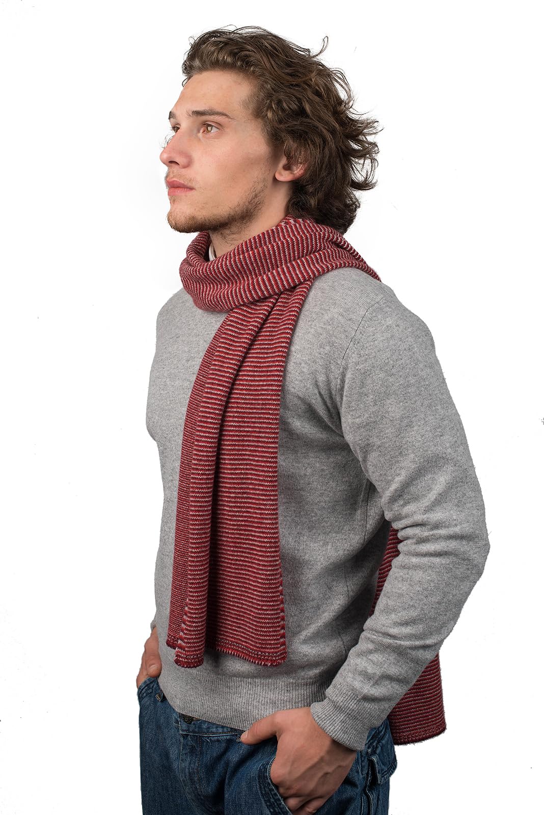dalle-piane-cashmere-schal-herren-blau-nadelstreifen-kaschmir image 7