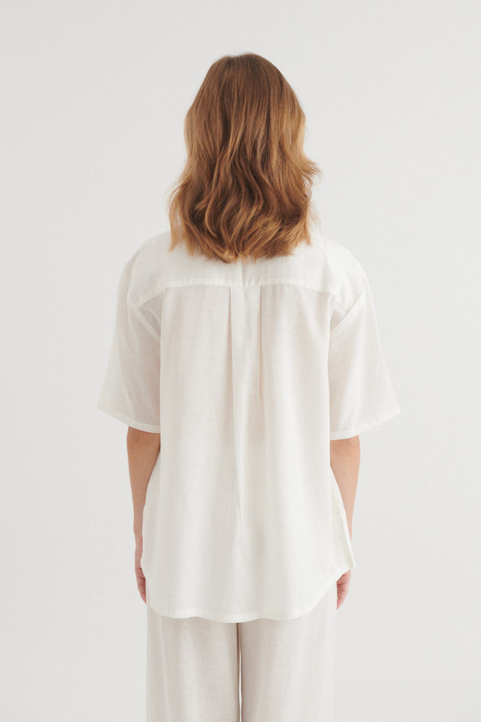 basic-apparel-carina-bluse-damen-wei-leinen-viskose image 3