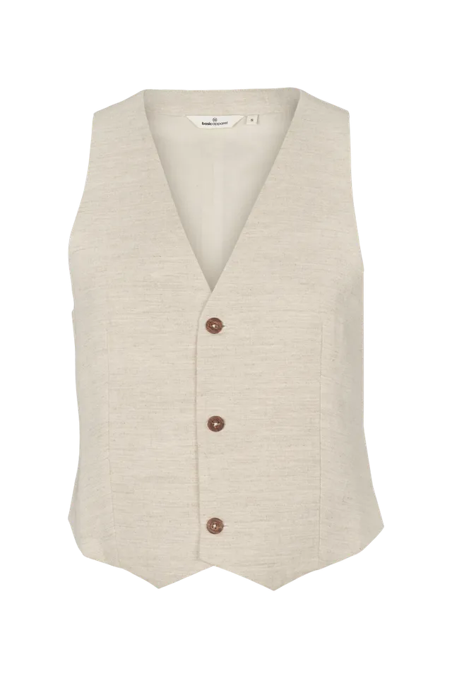 basic-apparel-nata-vest-leinenweste-natural-melange-leinen image 1