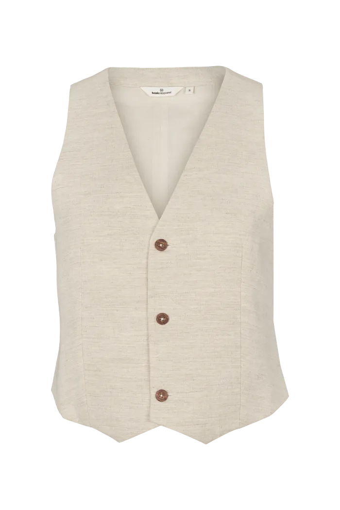 basic-apparel-nata-vest-leinenweste-natural-melange-leinen image 1