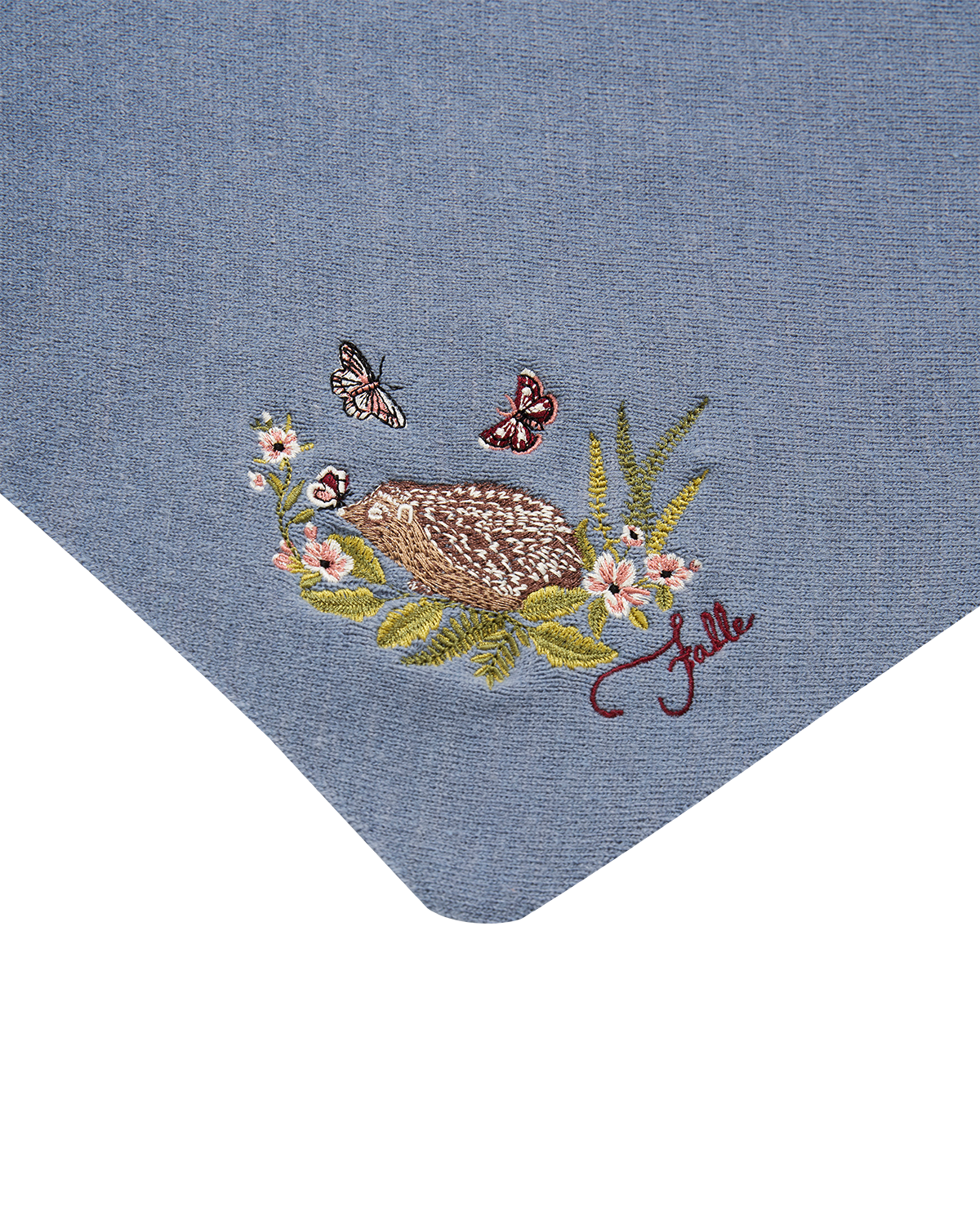 fable-england-hedgehog-dreieckstuch-blau-strick-igel image 3