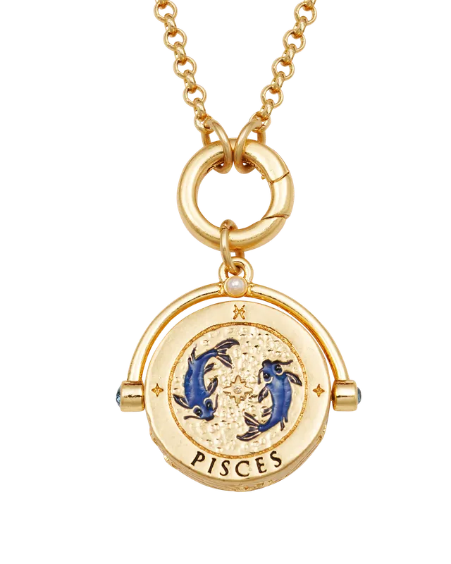 fable-england-pisces-sternzeichen-kette-gold-mit-lapis image 1