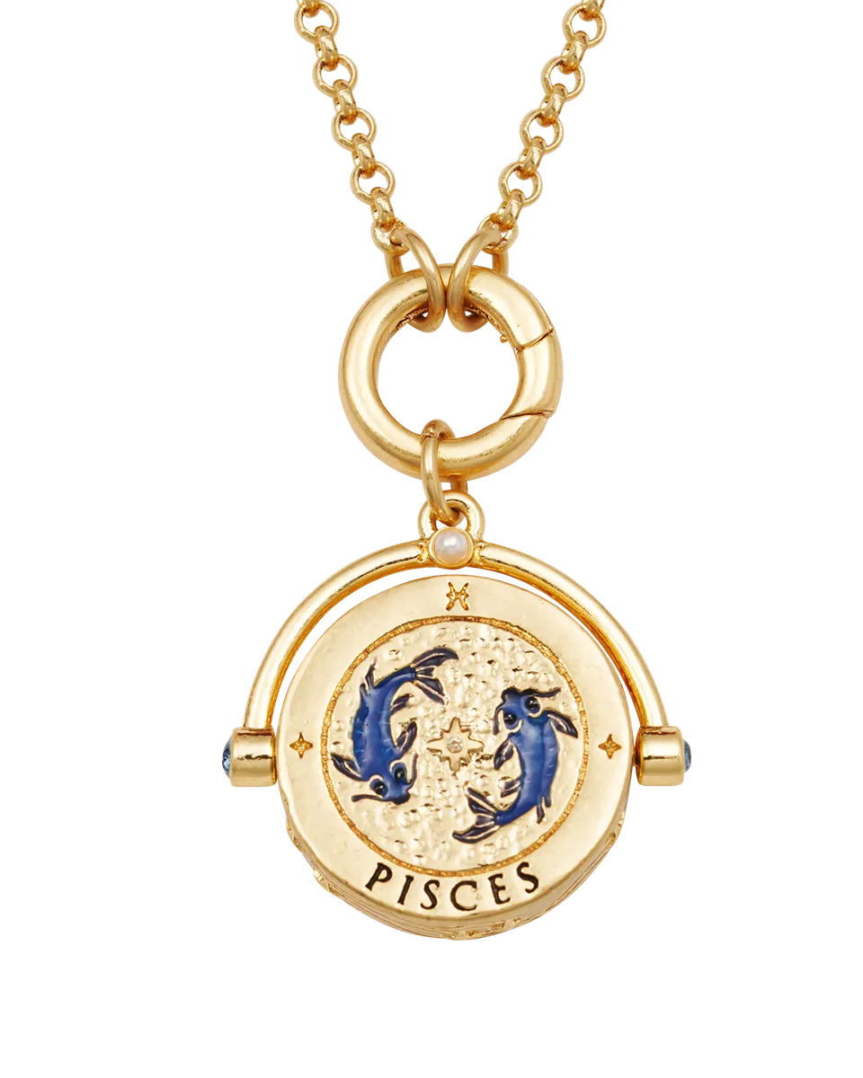 fable-england-pisces-sternzeichen-kette-gold-mit-lapis image 1