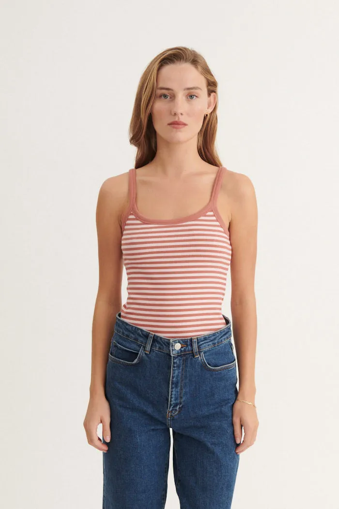 basic-apparel-ludmilla-strap-top-cedar-wood-gestreift-bio image 1