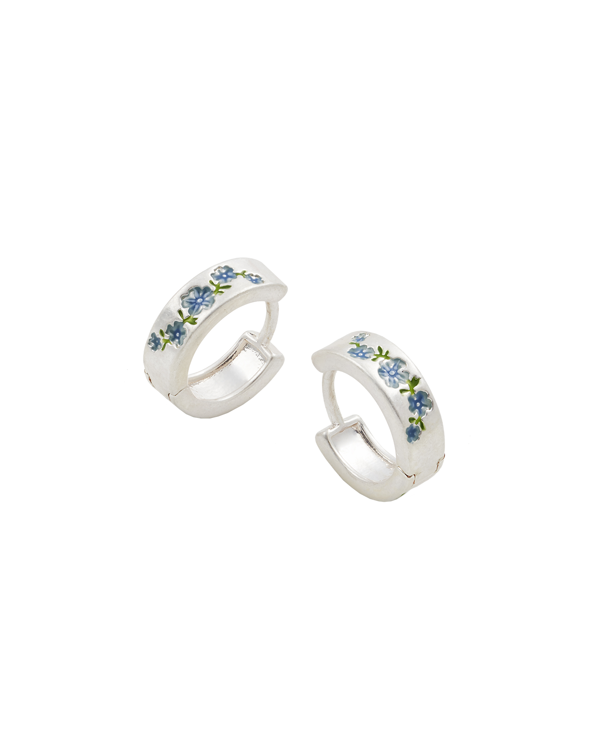 fable-england-forget-me-not-mini-hoop-ohrringe-silber-emaille image 1