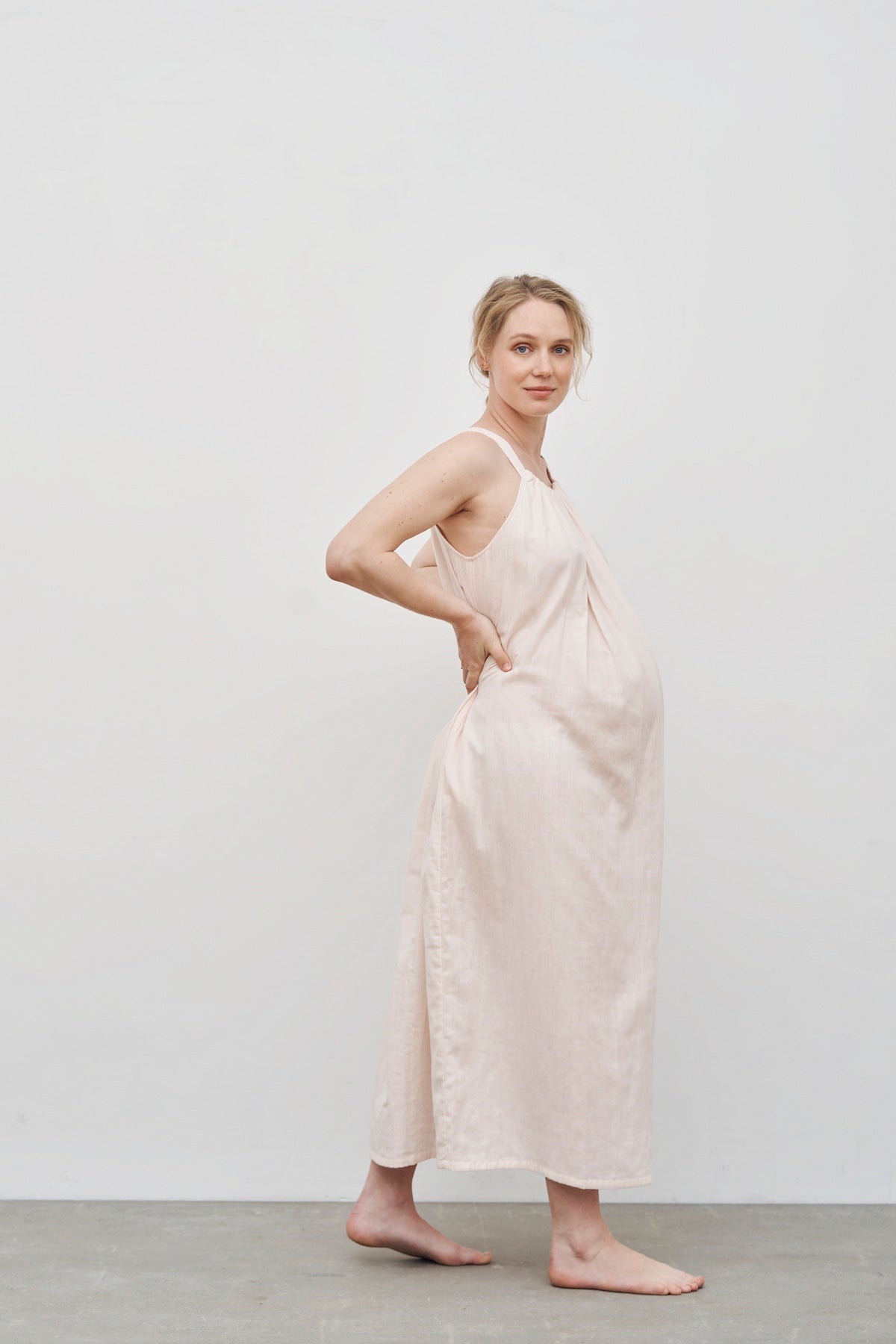 care-by-me-vivienne-dress-long-sommerkleid-powder-bio-baumwolle image 6