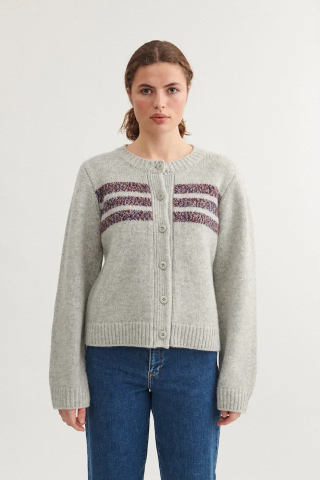 basic-apparel-anche-cardigan-strickjacke-grau-100-wolle image 1