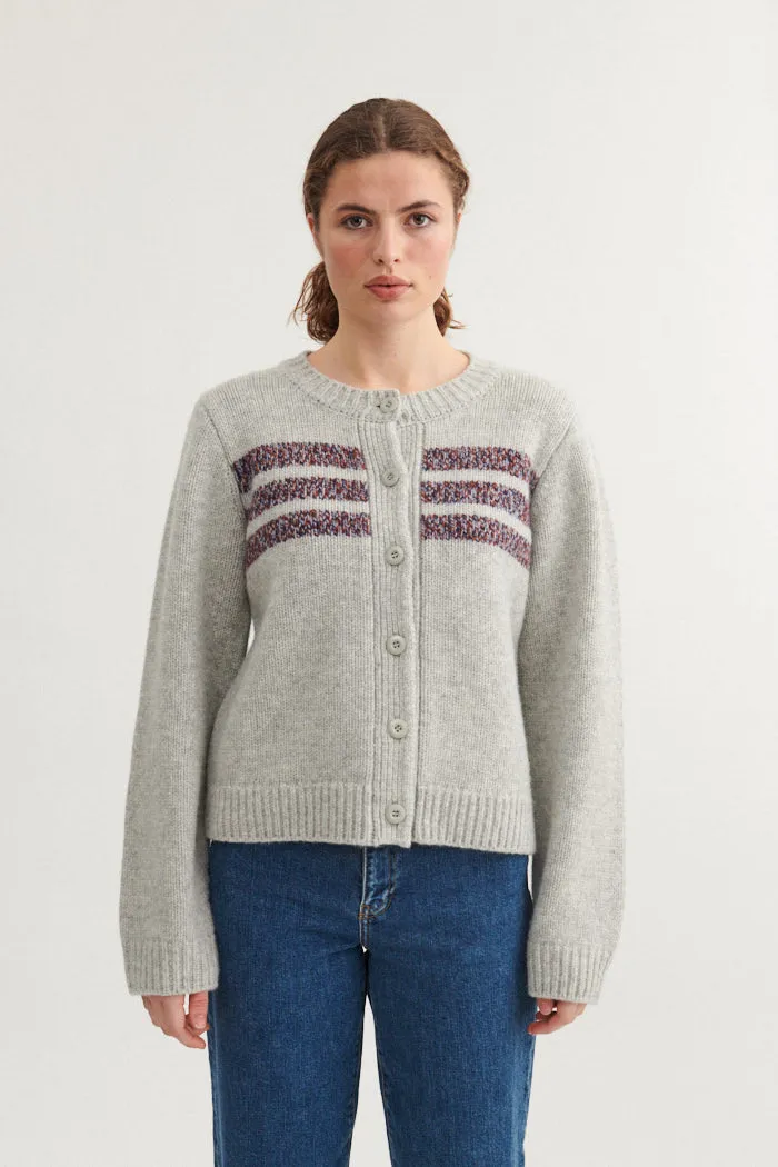 basic-apparel-anche-cardigan-strickjacke-grau-100-wolle image 1