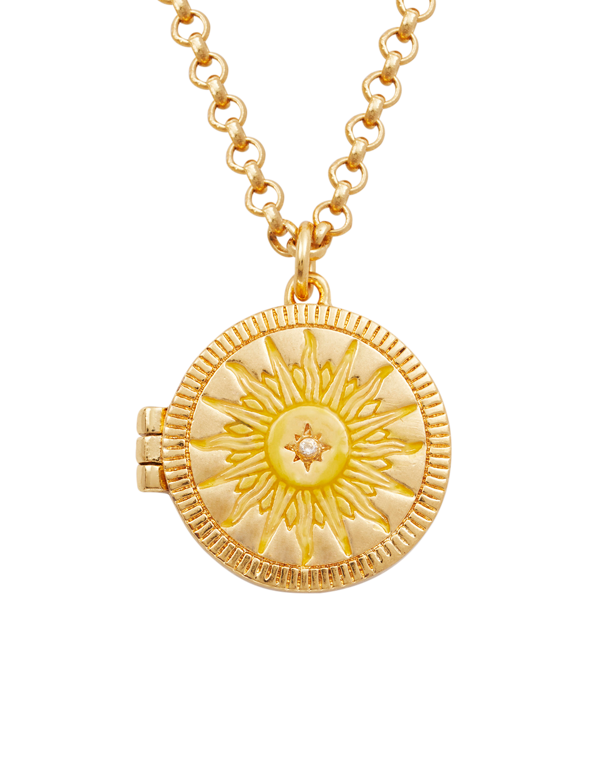 fable-england-jewellery-gold-sun-locket-halskette-gold-medaillon image 1