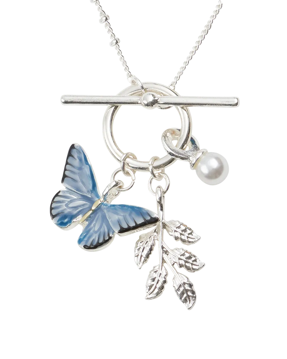 fable-england-blue-butterfly-halskette-silber-schmetterling-blau image 1