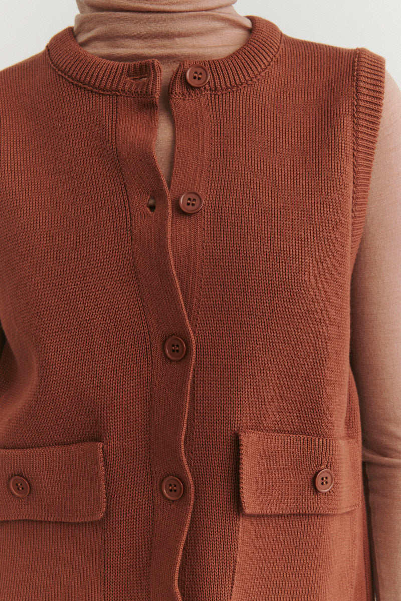 basic-apparel-sisa-strickweste-tortoise-shell-bio-baumwolle image 5