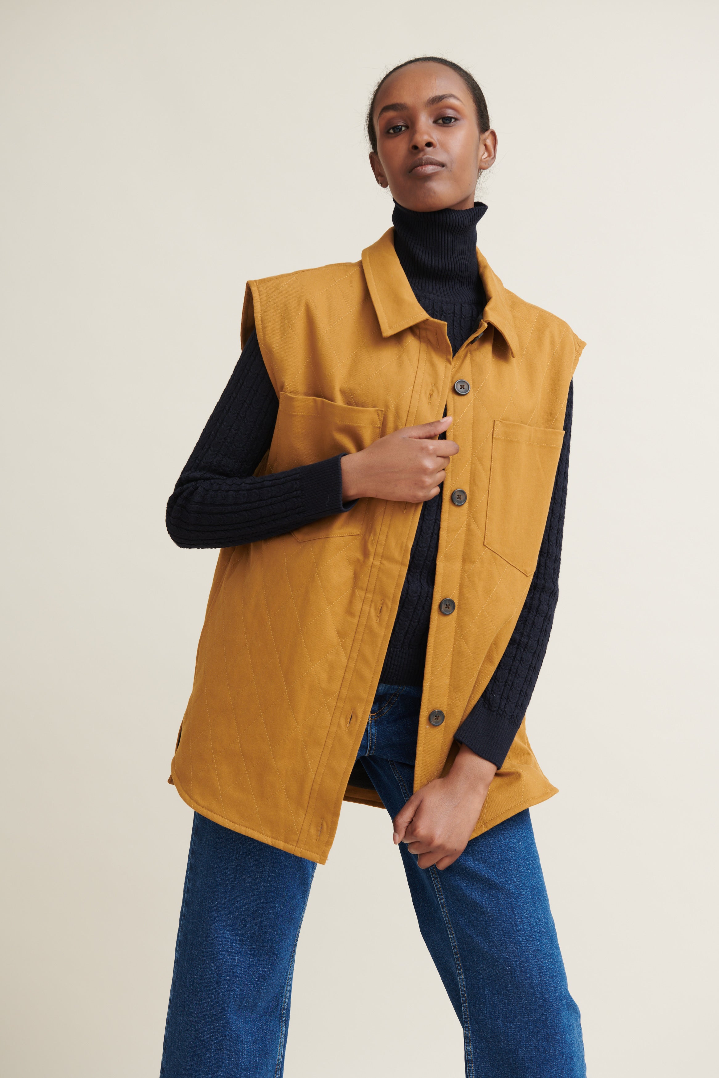 basic-apparel-mia-vest-weste-apple-cinnamon-bio-baumwolle image 3
