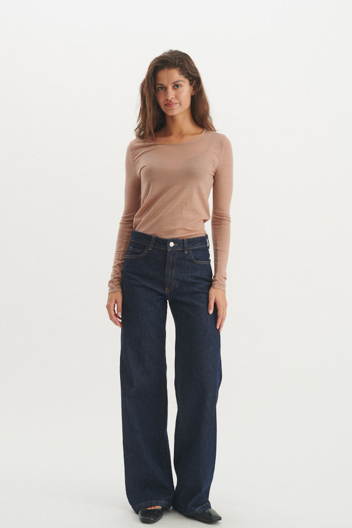 basic-apparel-rinja-ls-tee-langarmshirt-portobella-wolle image 3