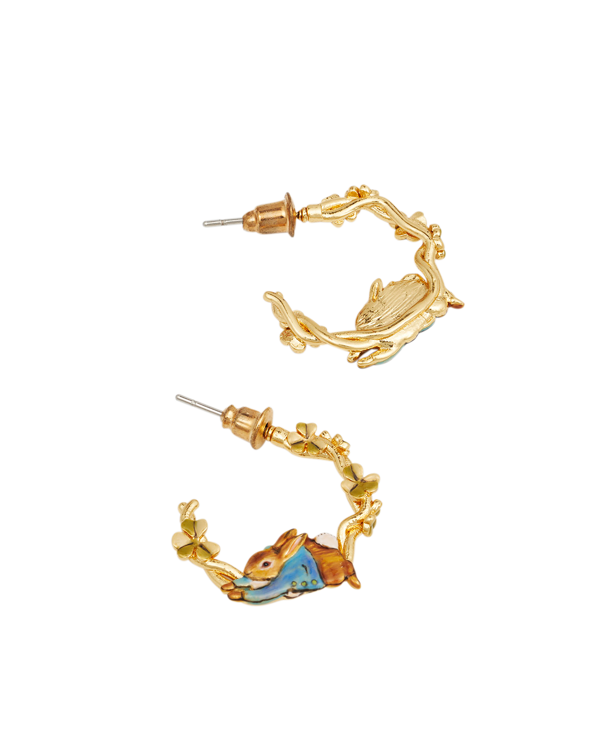 fable-england-peter-rabbit-jumping-clover-hoop-ohrringe-gold image 5