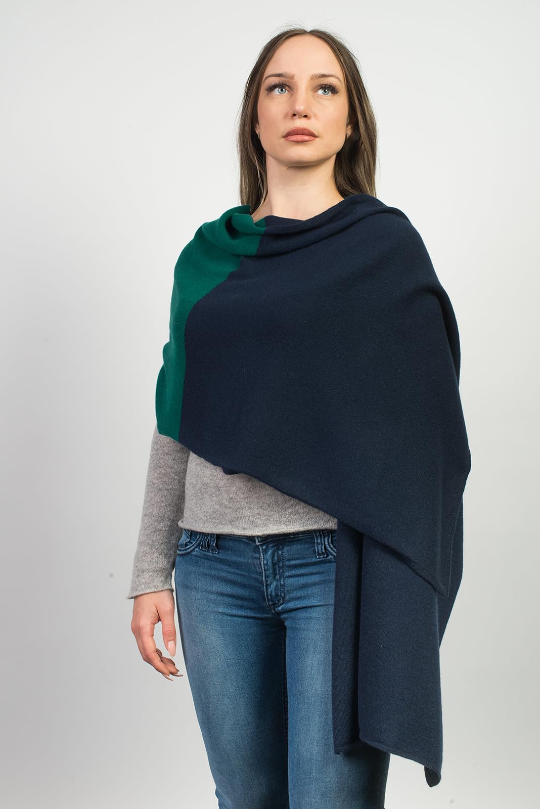 dalle-piane-cashmere-stola-bicolor-blau-180x50-kaschmir image 2