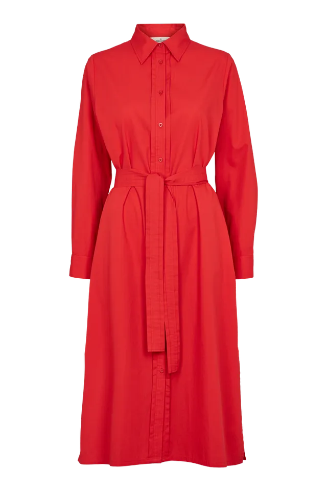 basic-apparel-vilde-pleat-dress-kleid-high-risk-red-bio image 1