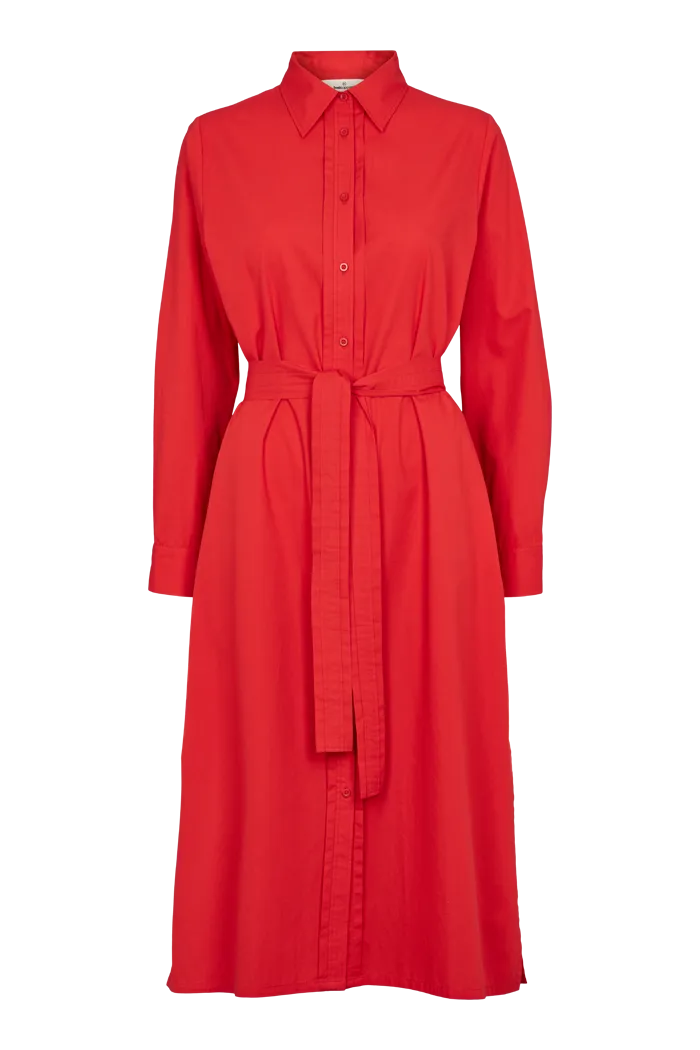 basic-apparel-vilde-pleat-dress-kleid-high-risk-red-bio image 1