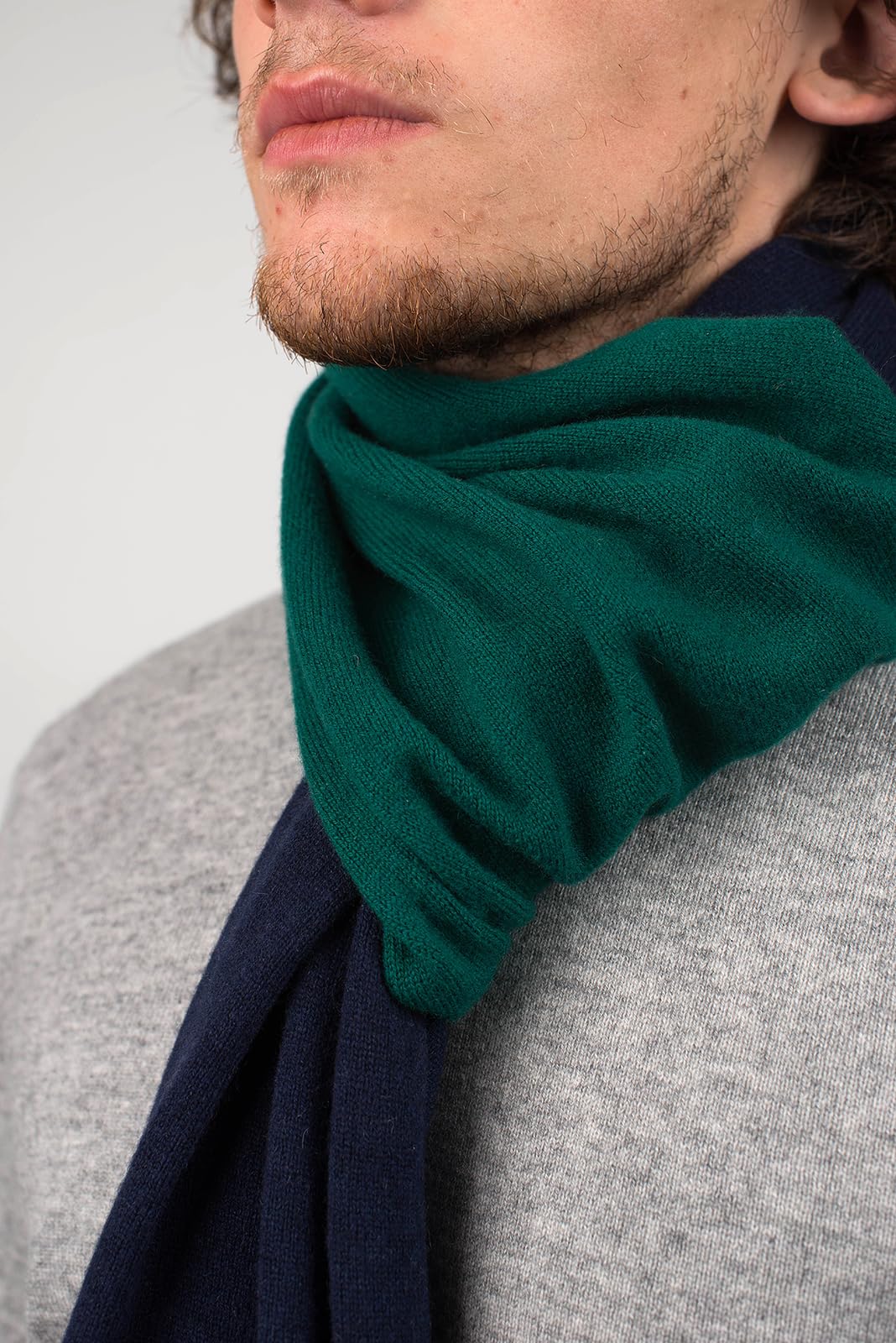 dalle-piane-cashmere-schal-zweifarbig-herren-blau-170cm image 4
