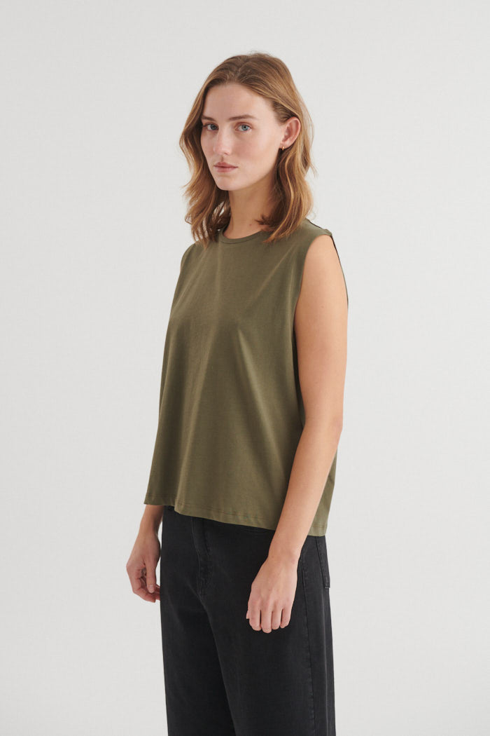 basic-apparel-raja-tank-top-army-bio-baumwolle image 2