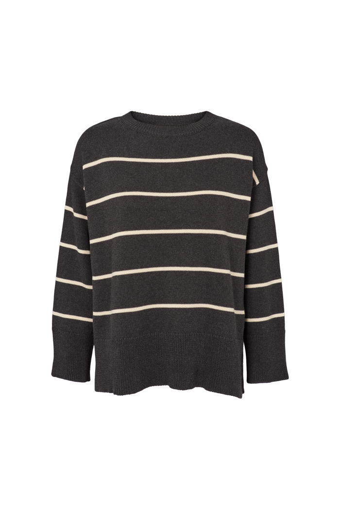 basic-apparel-winie-o-neck-stripe-pullover-grau-bio image 1