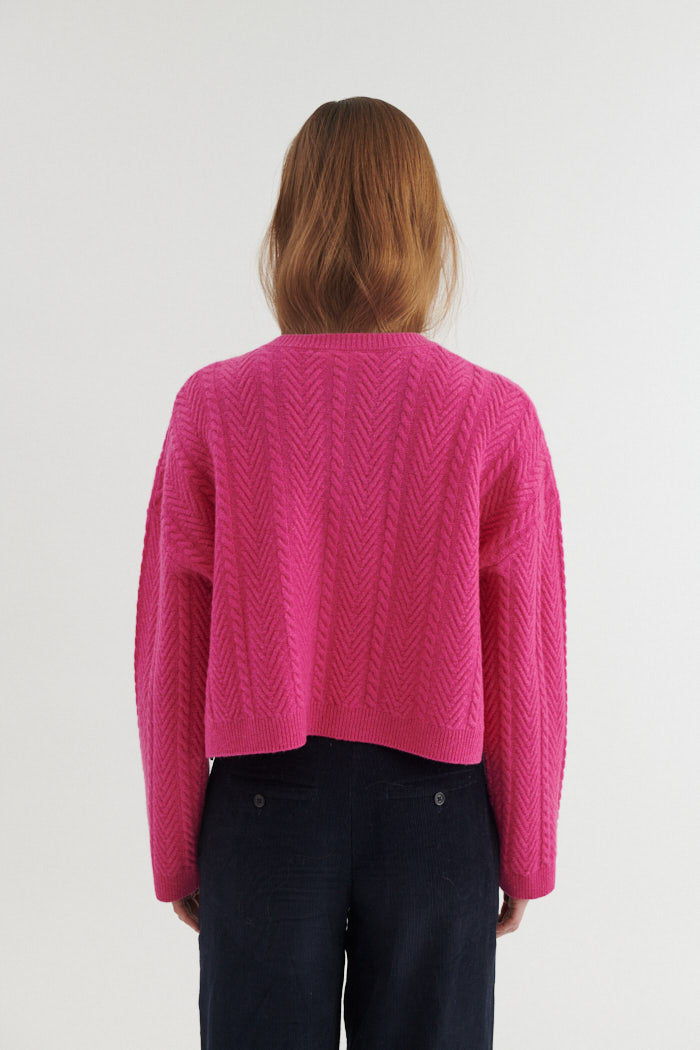 basic-apparel-selem-cable-cardigan-purple-orchid-merinowolle image 3