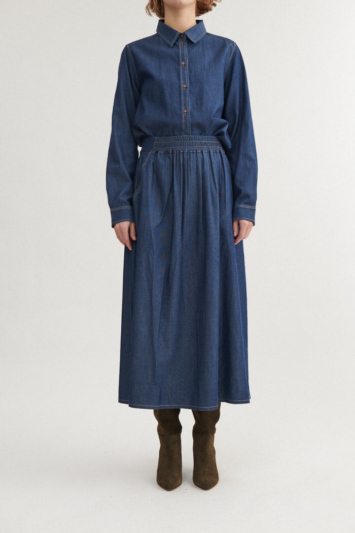 basic-apparel-bine-long-skirt-rock-mid-blue-tencel image 1