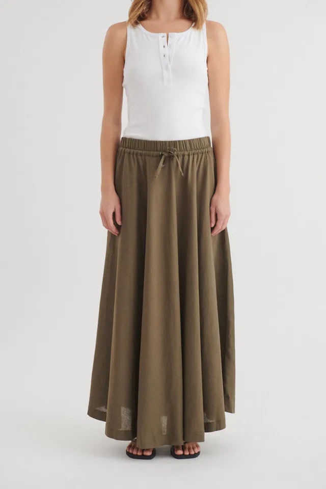 basic-apparel-carina-skirt-sea-turtle-maxirock-leinen-ecovero image 1
