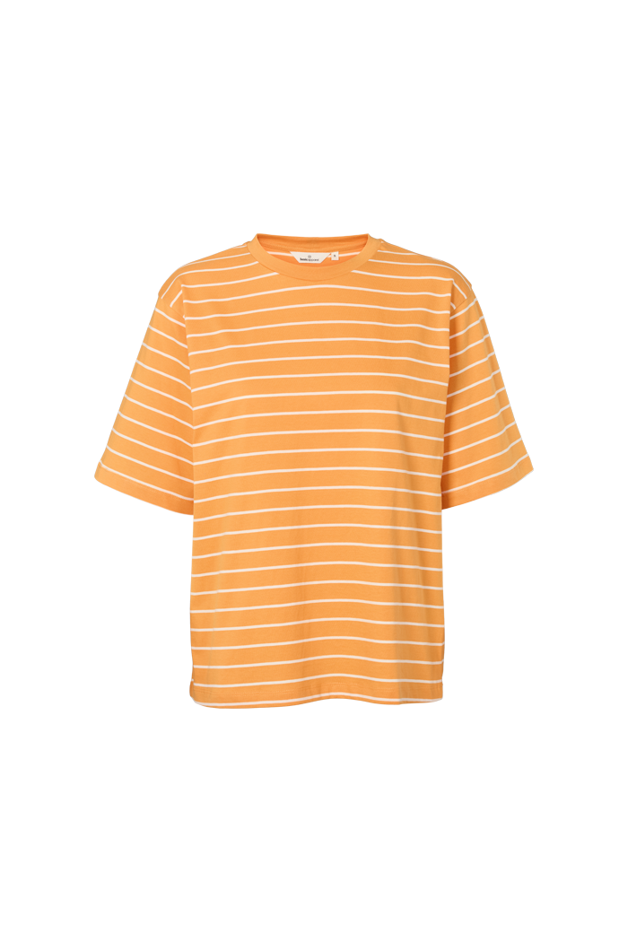 basic-apparel-raja-stripe-tee-t-shirt-abricot-bio image 4