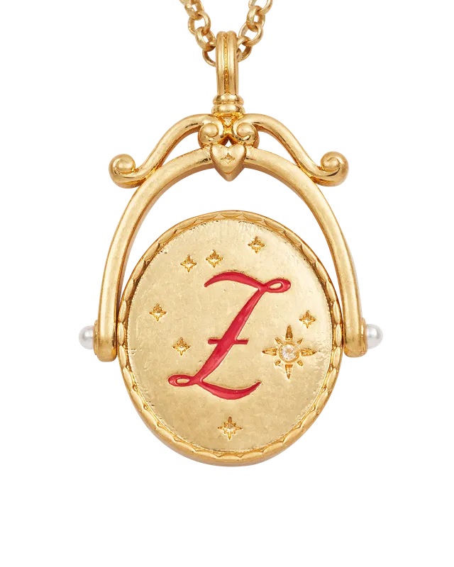 fable-england-z-initial-zigzag-clover-halskette-gold image 1
