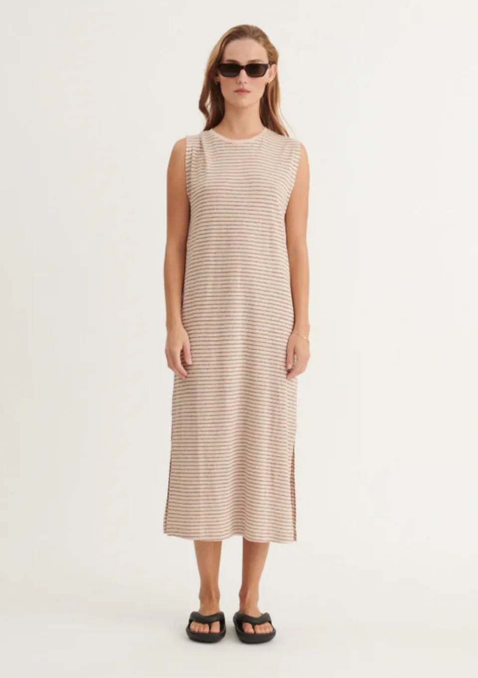basic-apparel-ryda-stripe-tank-dress-kleid-smoke-gray image 1