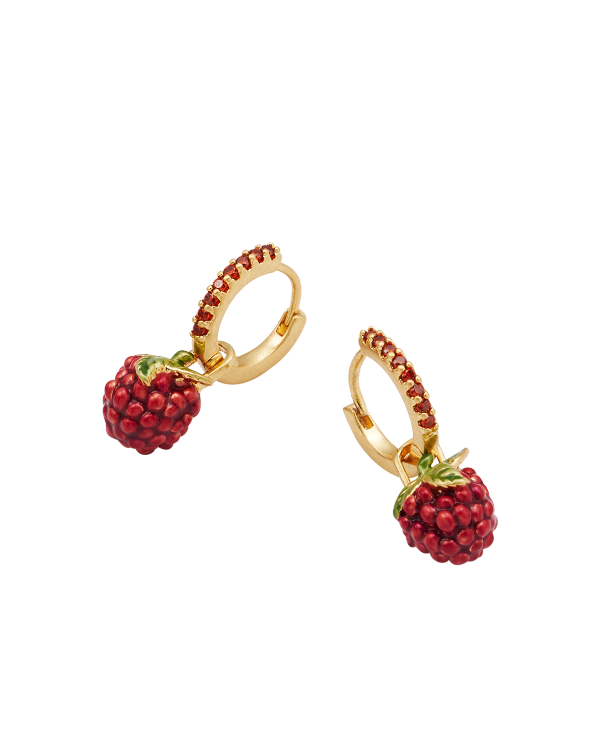 fable-england-orla-raspberry-huggie-ohrringe-gold image 4