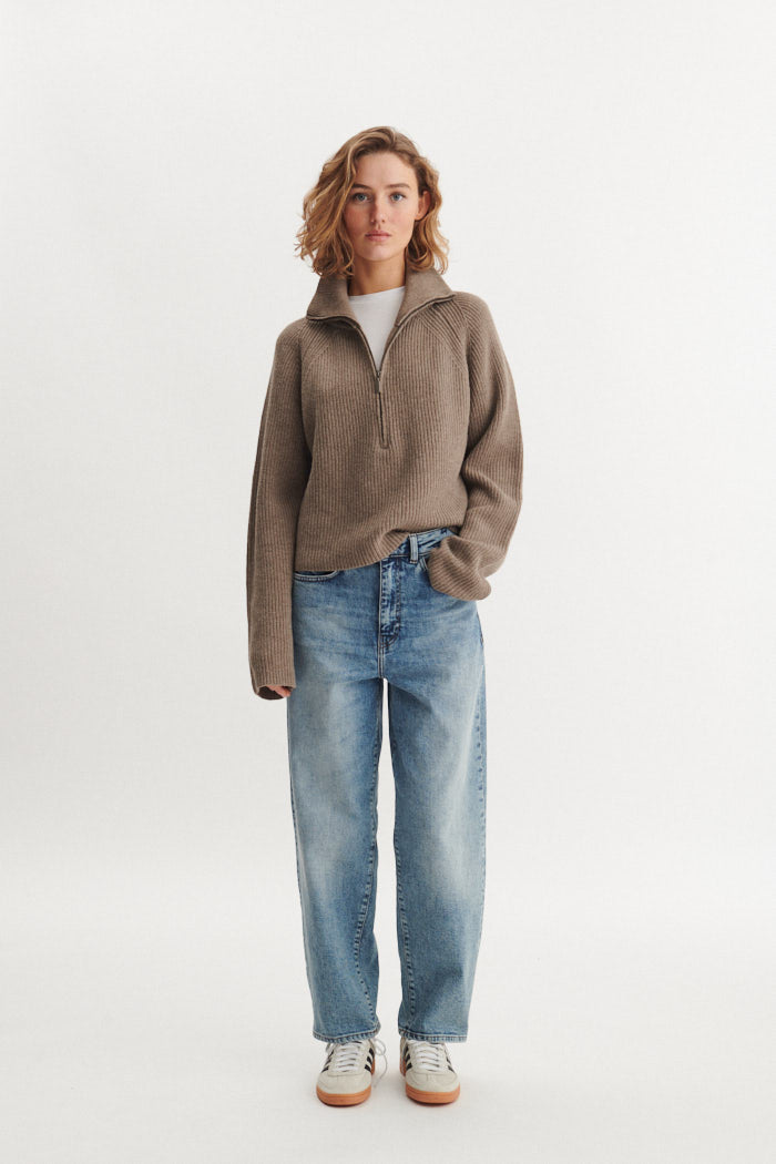 basic-apparel-cady-zip-sweater-strickpullover-greige-kaschmir image 5