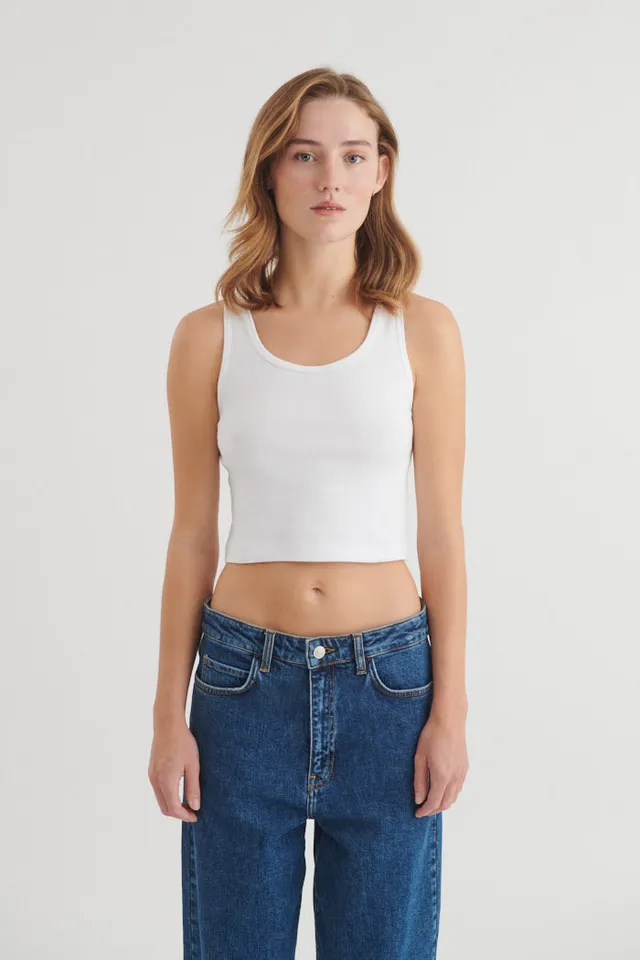 basic-apparel-ludmilla-crop-tank-top-bright-white-bio-baumwolle image 1