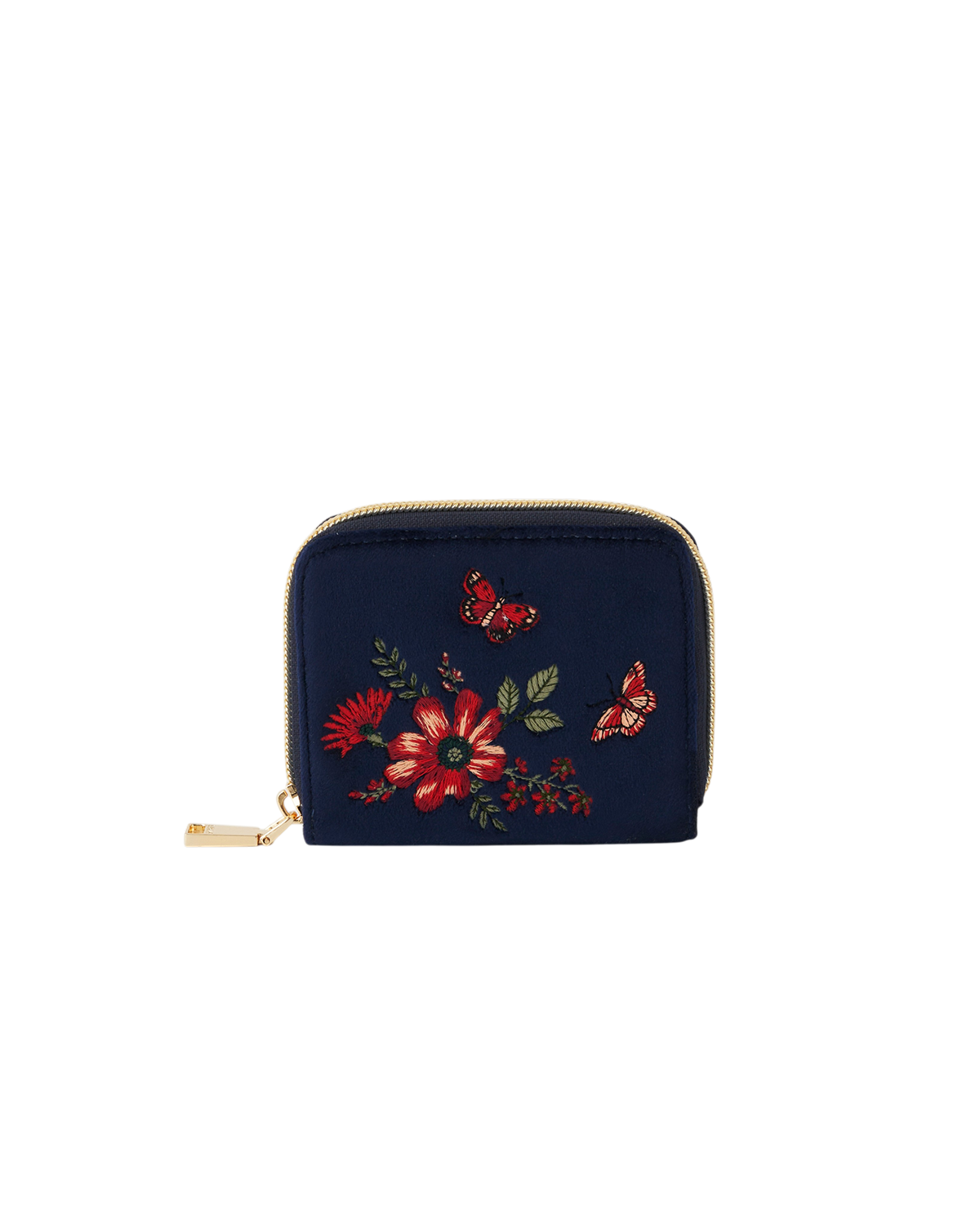 fable-england-accessories-navy-floral-samt-portemonnaie-klein image 1