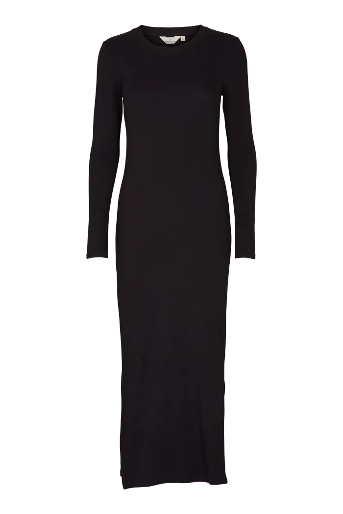 basic-apparel-ludmilla-long-dress-kleid-schwarz-bio-baumwolle image 1