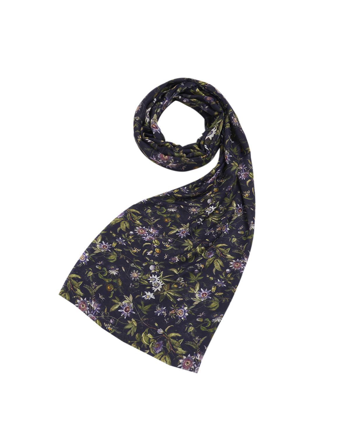 fable-england-passion-flower-schal-navy-leicht-floral image 1